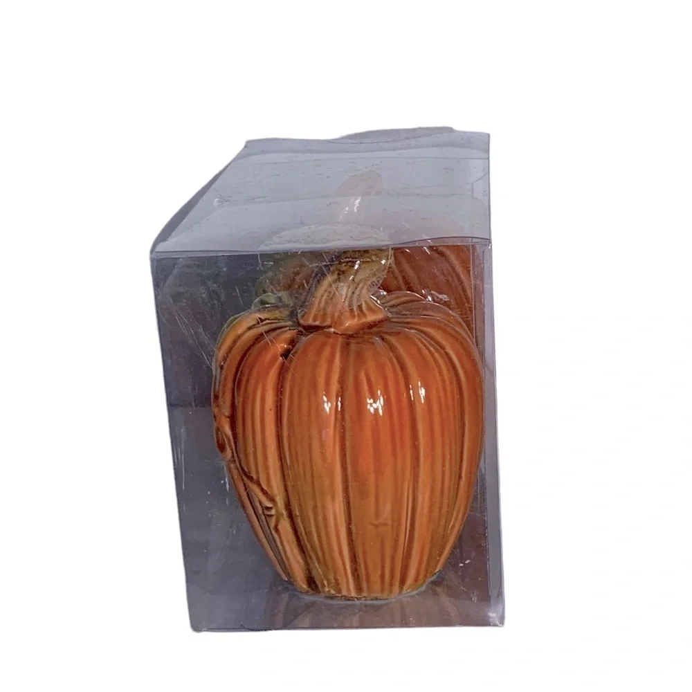 Salt and Pepper Autumn Harvest Artisan Hand Painted Glazed Ceramic Set